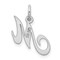 Sterling Silver Small Fancy Script Initial M Charm Jewerly 16mm x 10mm